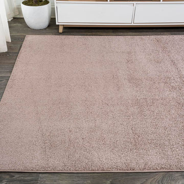 Haze Solid Low-Pile Area Rug Brown